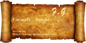 Faragó Gerda névjegykártya
