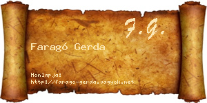 Faragó Gerda névjegykártya