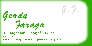 gerda farago business card